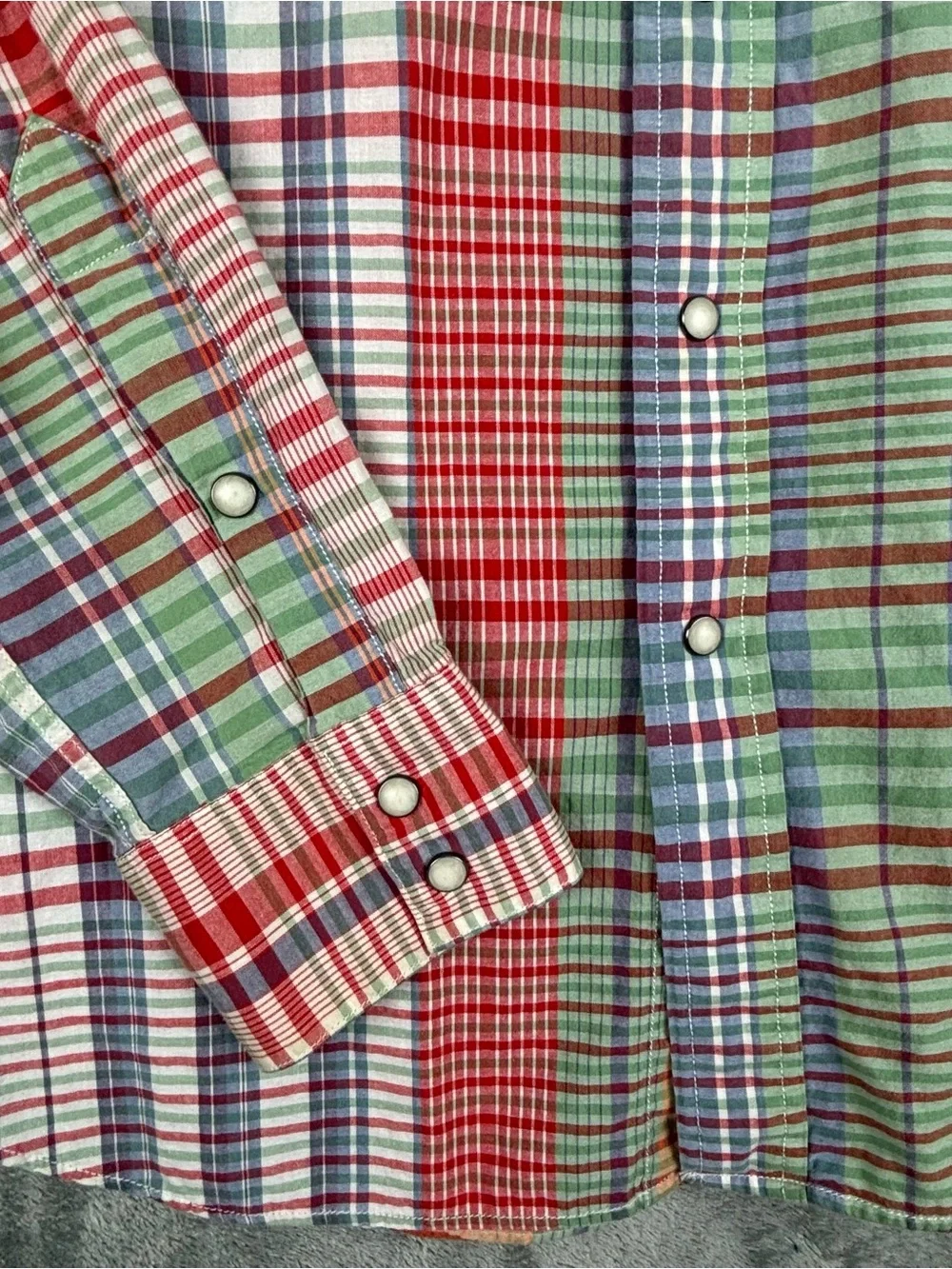 Polo Ralph Lauren Vintage‎ Classic Western Shirt Plaid Pearl Snap Mens Medium